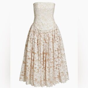 Toccin melody floral cotton blend corset midi dress